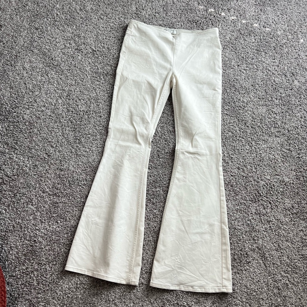 Free People White Flare Jeans